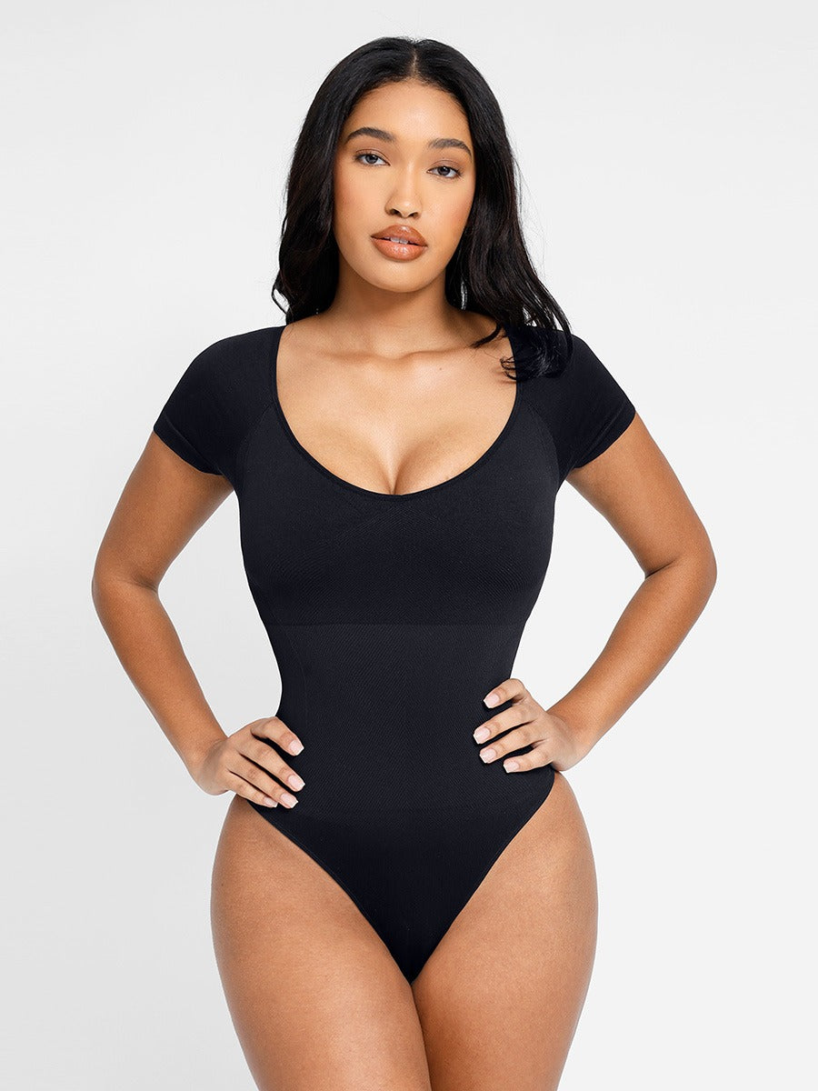 Short Sleeve Ultra Shaping Push-Up Bodysuit