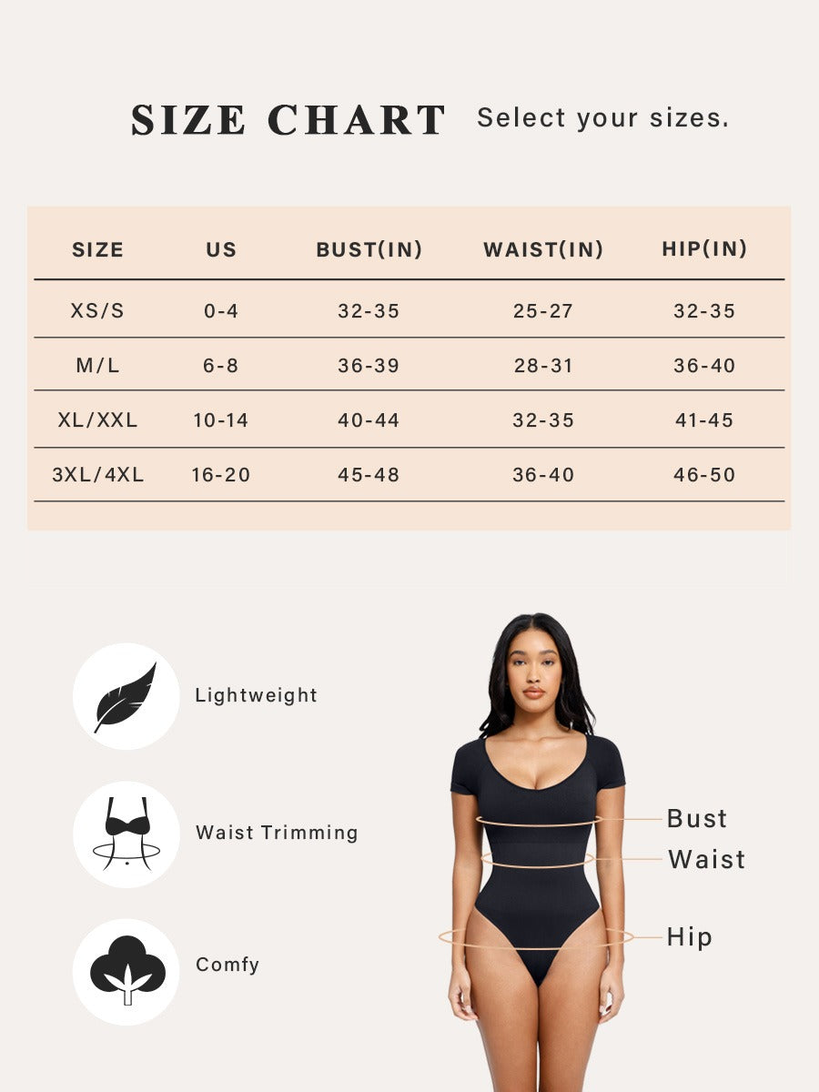Short Sleeve Ultra Shaping Push-Up Bodysuit