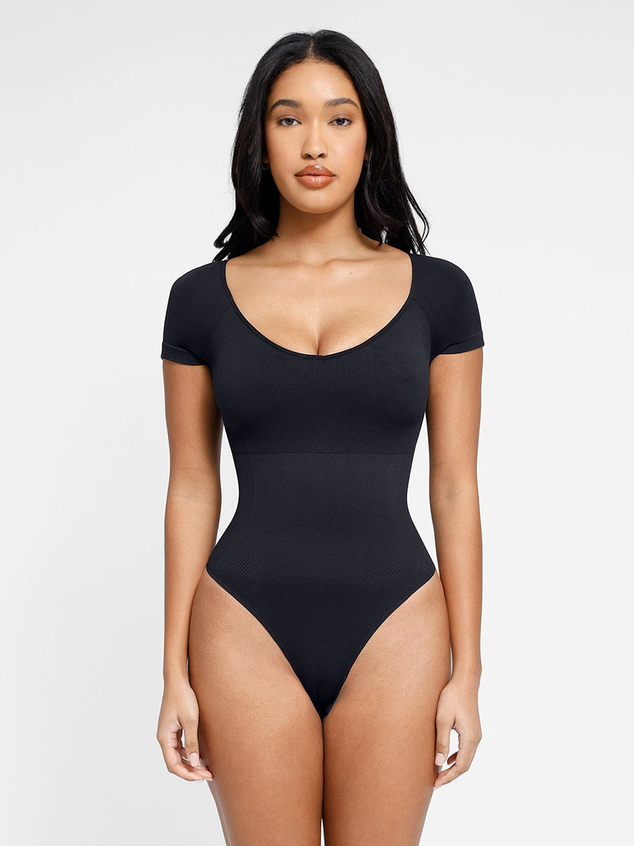 Short Sleeve Ultra Shaping Push-Up Bodysuit