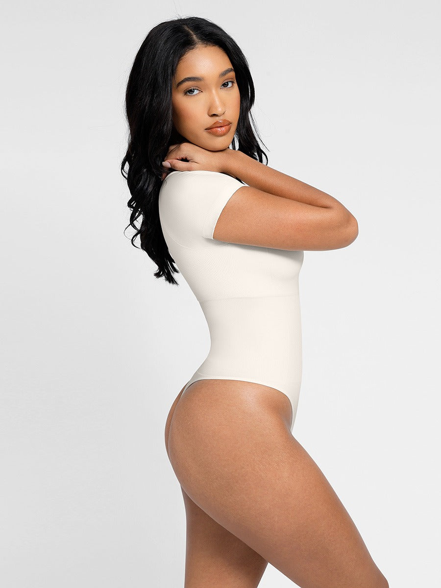 Short Sleeve Ultra Shaping Push-Up Bodysuit