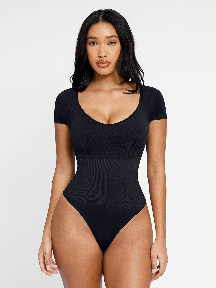 Short Sleeve Ultra Shaping Push-Up Bodysuit