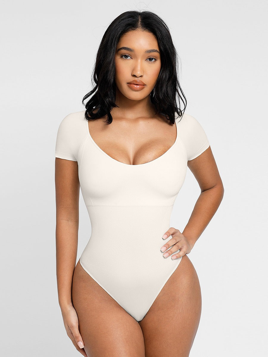 Short Sleeve Ultra Shaping Push-Up Bodysuit