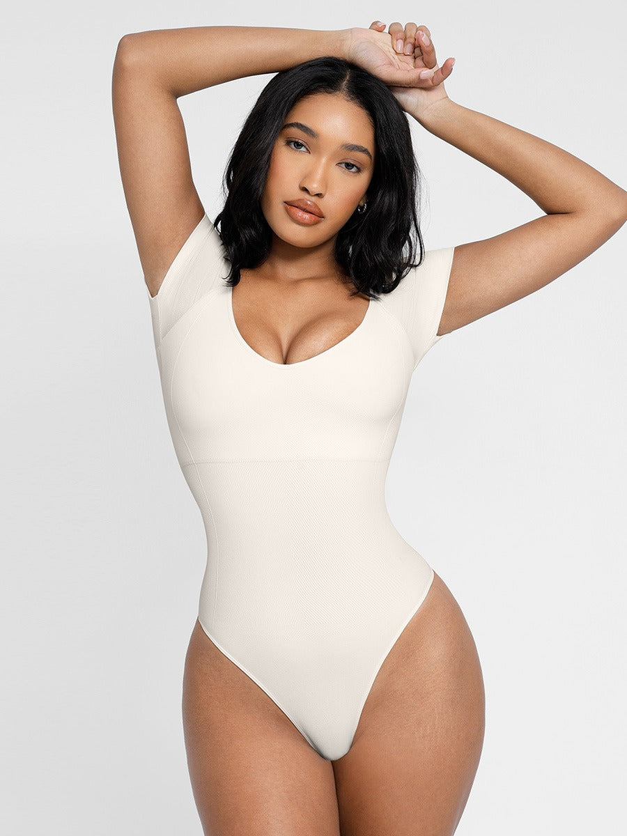 Short Sleeve Ultra Shaping Push-Up Bodysuit