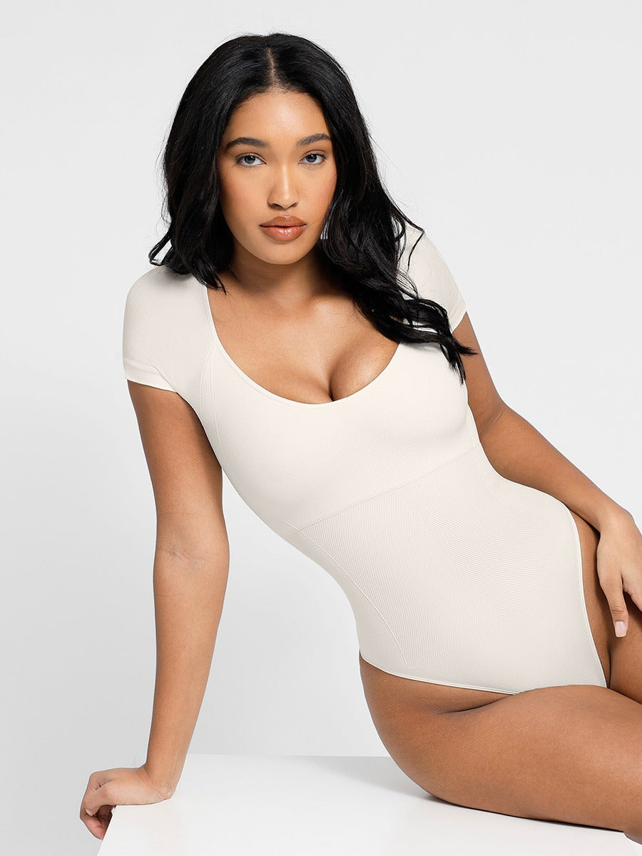 Short Sleeve Ultra Shaping Push-Up Bodysuit